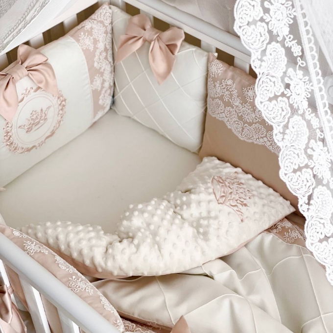 Set lenjerie Patut Copii Bebe 8 piese Classic Ivory (4)